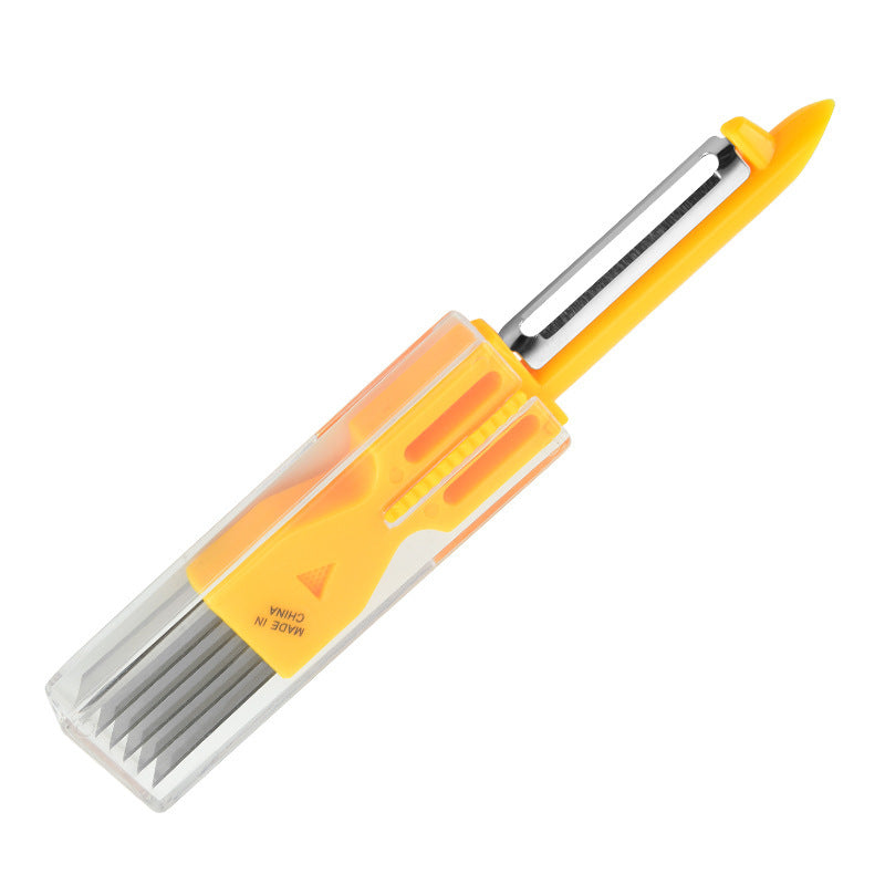 Stainless Steel Double-headed Onion Cutter Household Melon And Fruit Planer With Protective Cover