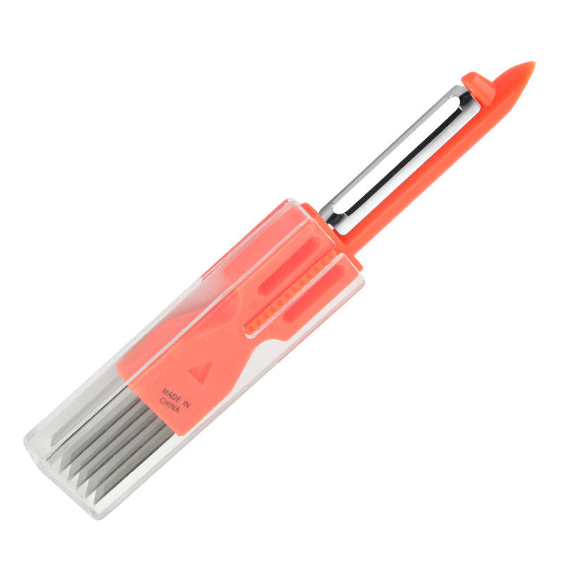 Stainless Steel Double-headed Onion Cutter Household Melon And Fruit Planer With Protective Cover