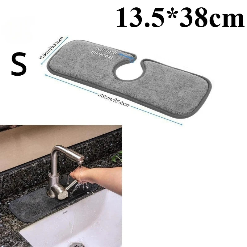 Kitchen Sink Splash Mat Faucet Splash Catcher Countertop Absorbent Mat For Kitchen Bathroom Drying Bathroom Accessories